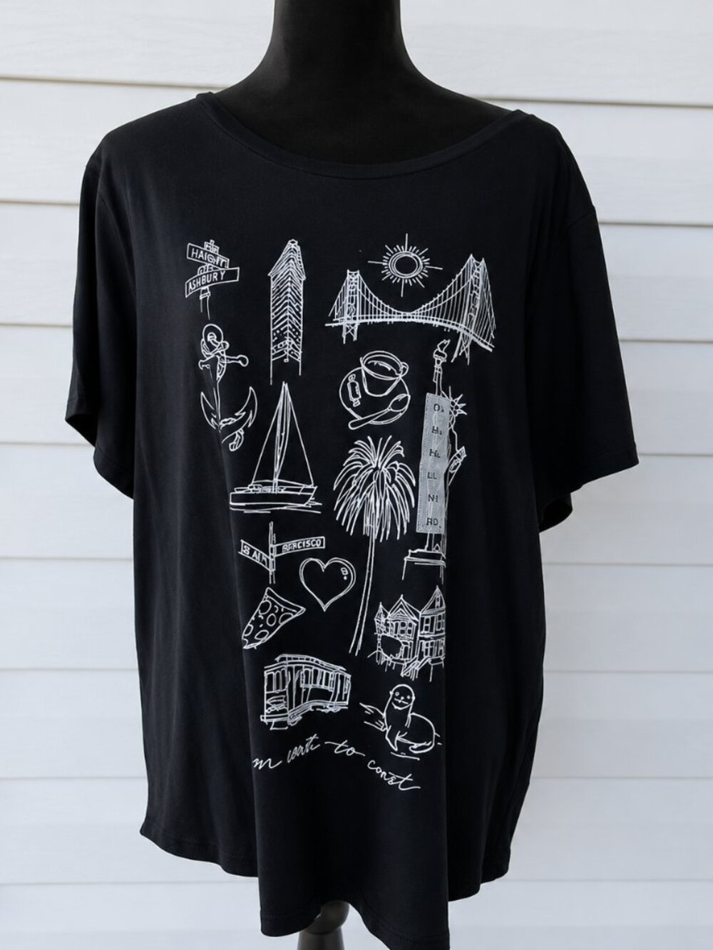 NWT OLD NAVY Everywear Graphic Tee XXL "Coast to Coast"